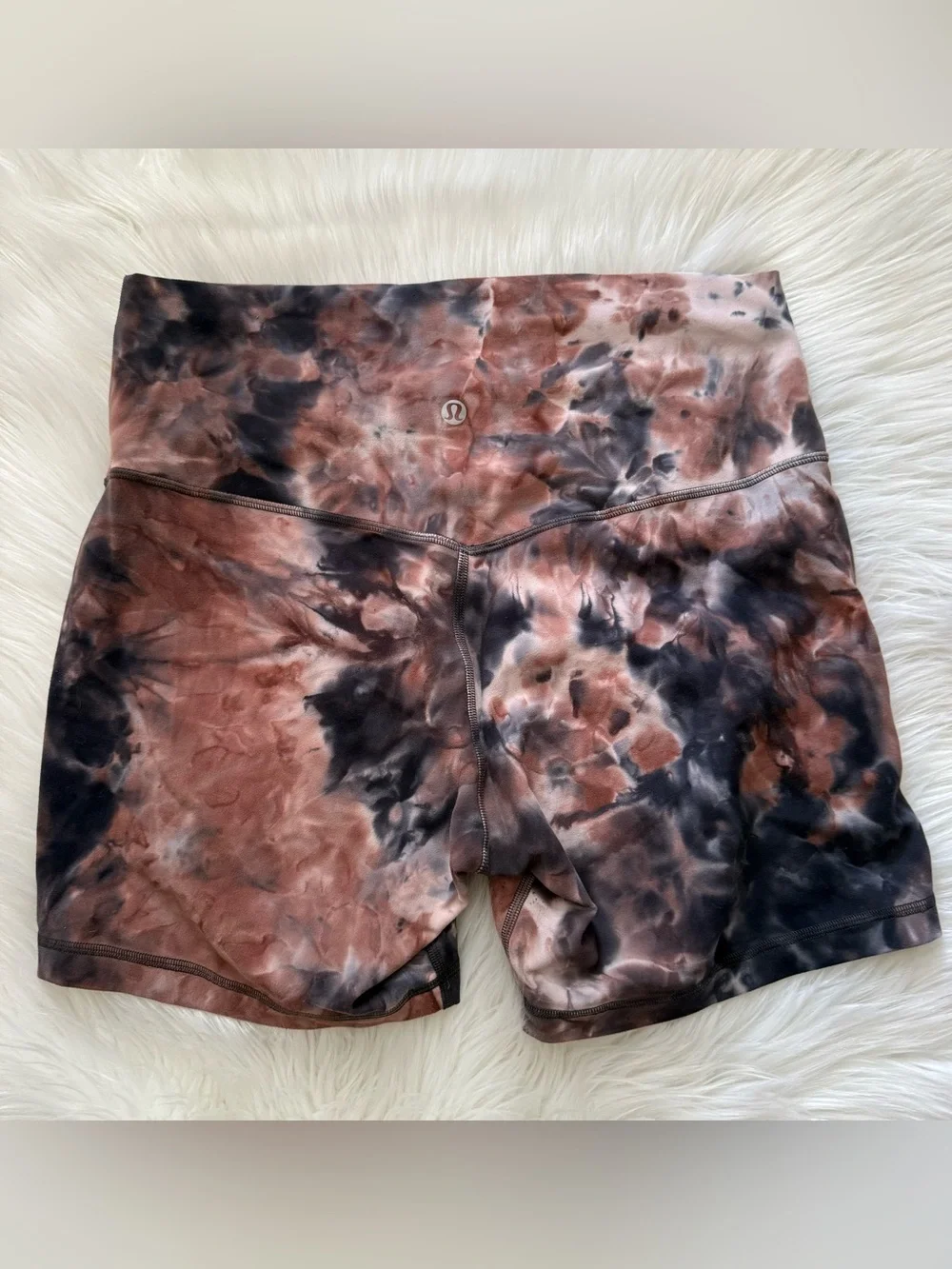 Lululemon Align High-Rise Short 6”  Diamond Dye Seashell/Smoky Topaz Graphite 10